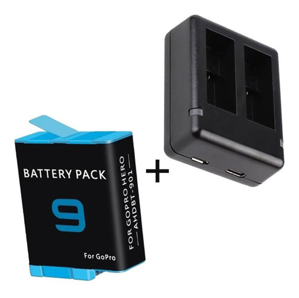 Cargador Gopro Hero 9 10 Black Doble Alt. + 1 Batería Alt. 0