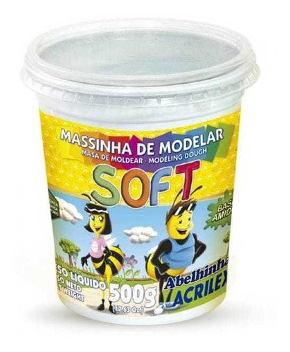 Masa De Modelar Soft Acrilex Rojo Fluo 500g - Mosca 0