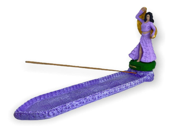 Incensário Régua Cigana Lilás 24 Cm Em Resina 0 Incensário Régua Cigana Lilás 24 Cm Em Resina 0