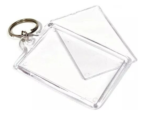 10 Llaveros Transparentes Rectangulares 6x4 Sin Cadena Lanus 0