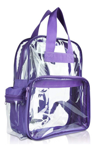 Dalix Small Clear Backpack Bag En Púrpura 0