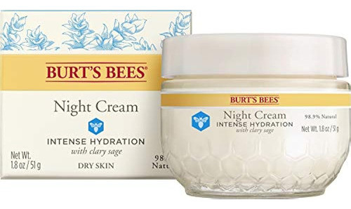 Crema De Noche De Hidratación Intensa De Burt's Bees, Loción 0