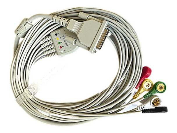 Cable + Pinzas Cocodrilo Ecg 5 Derivaciones Uso Veterinario 0