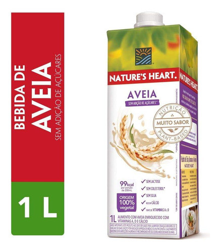 Nature's Heart Bebida Vegetal Natures Heart Aveia 1l 0