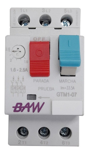 Guardamotor Tripolar Baw Seleccionar Regulación 1.6 - 2.5a 0