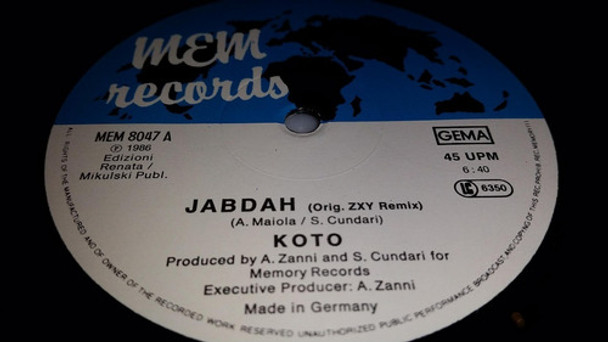 Koto Jabdah (the Original Zyx Remix) Vinilo Maxi Germany 86 0