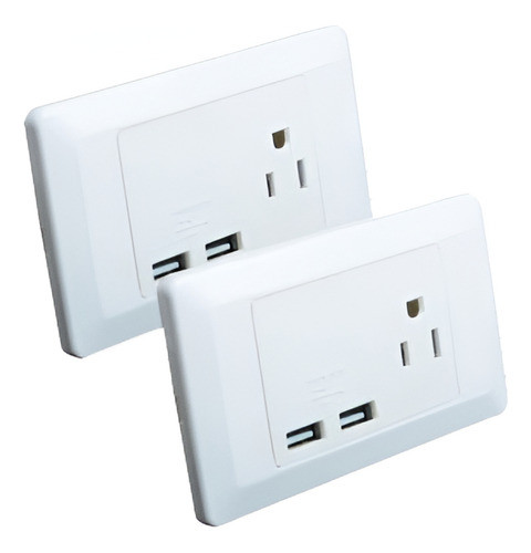 2pk Dual Usb Port Pared Toma Toma Toma Placa Panel Muelle Es 0