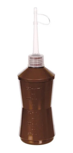 Almotolia Plástica 250ml Ambar Bico Reto 0