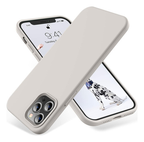Funda Compatible iPhone 12 Pro Max Silicona. Color Piedra. 0