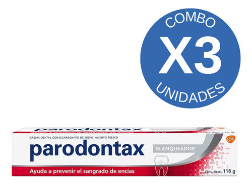 Pack X3 Paradontax Pasta Dental Blanqueadora 116g 0