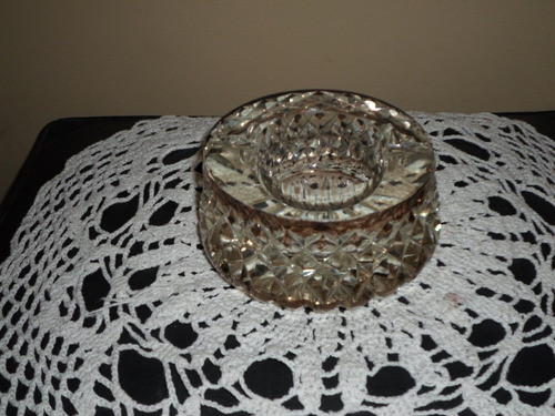 Cenicero Antiguo Tallado De Cristal De Murano Bordes Color Rubí 0