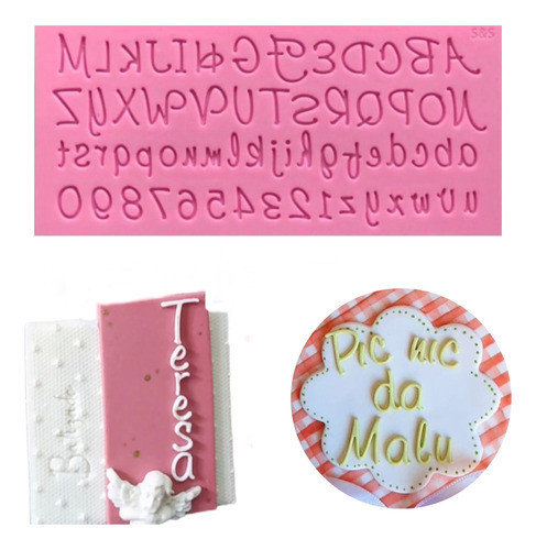 Molde De Silicone Alfabeto Maiúsculo E Minúsculo 0