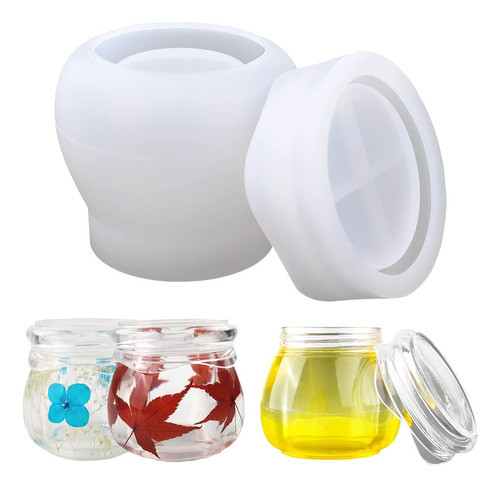 Molde De Resina De Silicone Com Tampa Para Frascos De Pudim 0