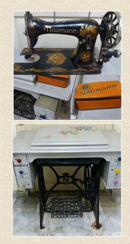 Maquina Coser Naumann Alemana Mesa Pie Reciclada 0