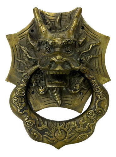 Aldrava De Porta Dragão China Antiga Antiguidade Decoração 0