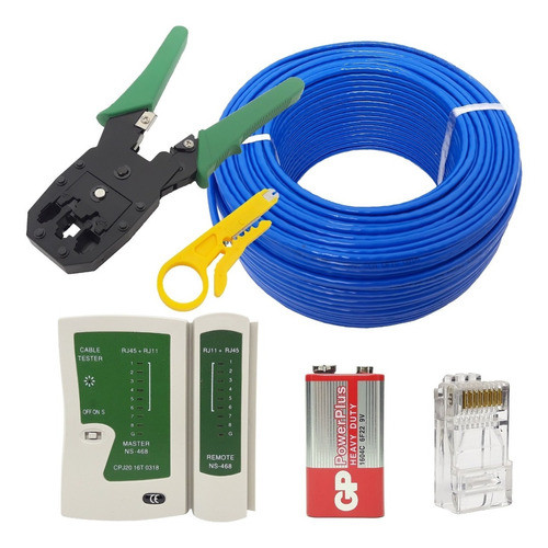 Kit Completo De Rede + 3 Cabos De 20 Mt Coaxial Rg-6 Montado 0