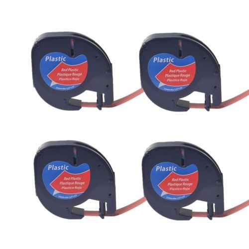 Cinta Plástica 4pk Aptos Para Dymo Letra Tag Lt100t Lt100h L 0