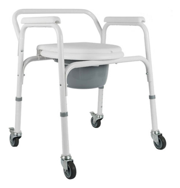 Eleva Inodoro Asiento Plegable Ruedas Aluminio 0