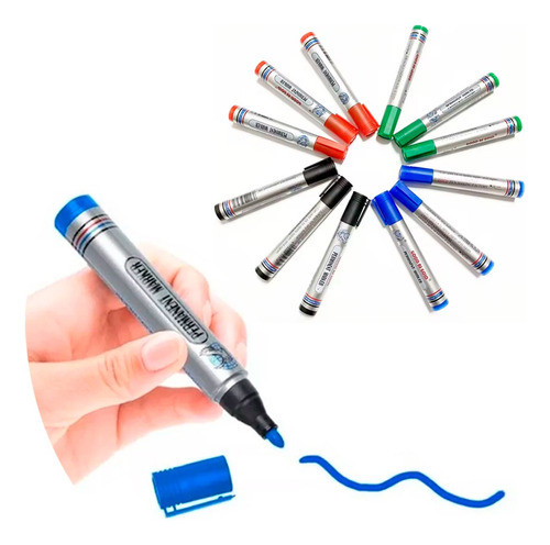 Marcadores X12 Fibrones De Colores Caja Para Escuela Zhibi 0