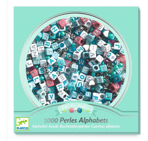 Juego Para Armar Pulseras Perlas Alfabeto Plateadas Djeco 0
