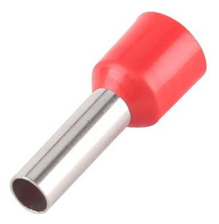 100 Terminales De Tubo Para Punta De Cable 6mm² Rojo Trisol 0