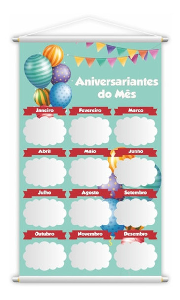 Banner  Escolar Aniversariantes Do Mês 80x50 0