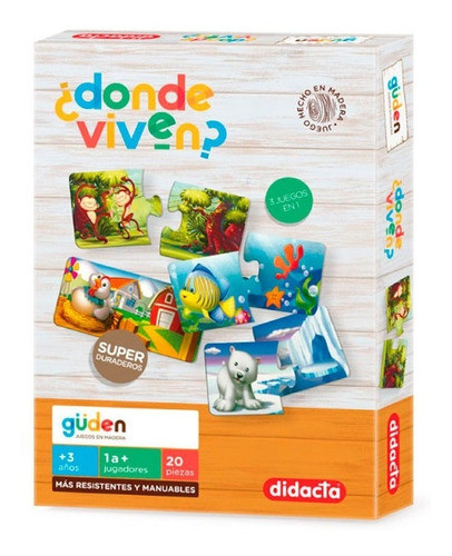 Donde Viven? Puzzle Didacta 193/33 - Juego De Mesa- Vaj 0