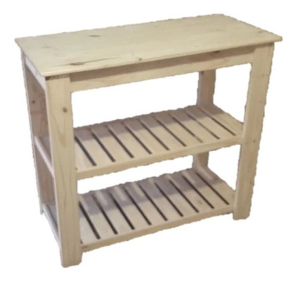 Mesa Quesera Arrime 80x40cm Con Estantes En Madera De Pino 0