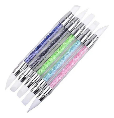 Kit 5 Pincéis De Silicone Para Alongamento De Unhas 0