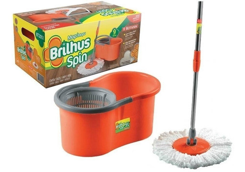 Balde Mop Rodo Magico Giratório Com 1 Refil Esfregão 0