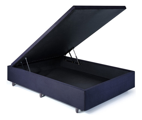 Cama Box Baú Viúva Suede Preto 128x188x34 Cm 0