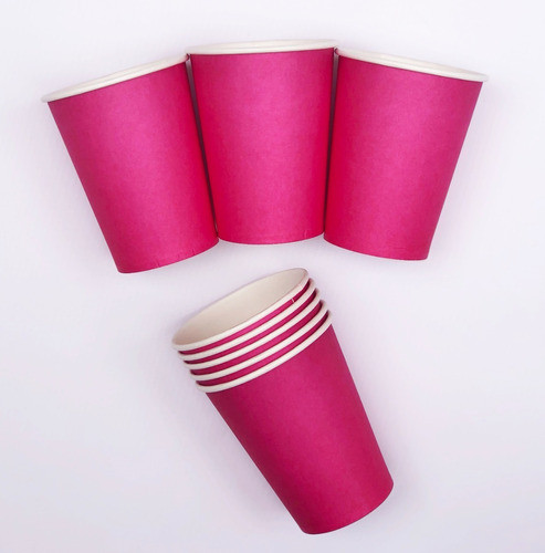 Vasos De Polipapel Fucsia X 8 Un 0