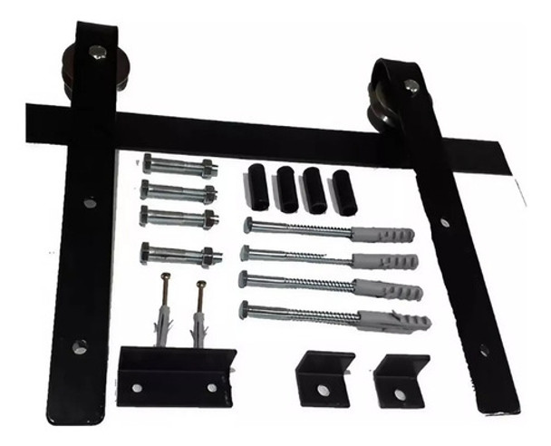 Kit Con Riel De 3.40 Mts Para Puertas Tipo Granero Dobles 0