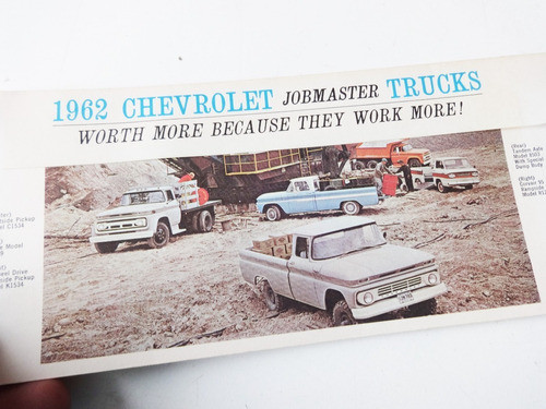 Antiguo Chevrolet 1962 Pick Up Brava C10 Sobre No Folleto 0
