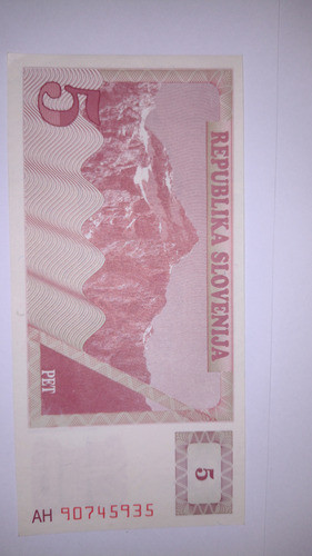 Eslovenia Billete 5 Tolarjev Año 1990 Pic 3  Sin Circular 0