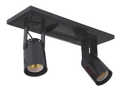 Spot Beta Ch.2 Luces Gu10 Base Recta Negro 0