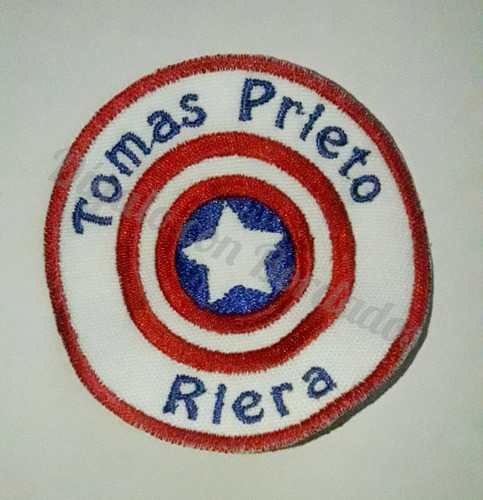 Parche Aplique Bordado Capitan América Con Nombre 0