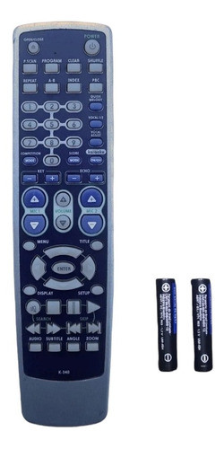 Controle Remoto Dvd K-340 Compatível Com Pilhas 0