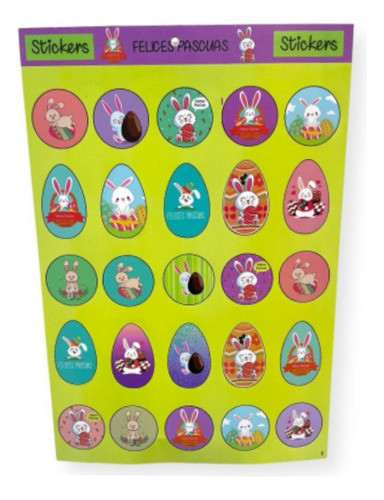 Stickers Plancha Felices Pascuas 5 Planchas X 25 U. 0