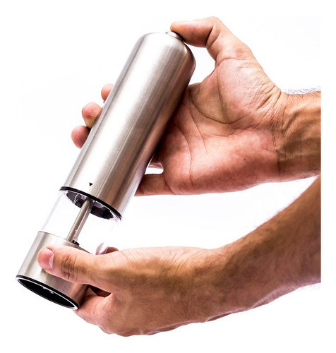 Moedor Elétrico De Sal E Pimenta Aço Inox C/ Luz Led Pilha 0