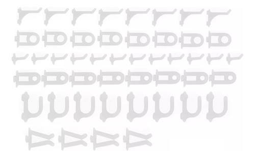 Kit 48 Ganchos Pino Plástico Suporte Porta Ferramenta Branco 0