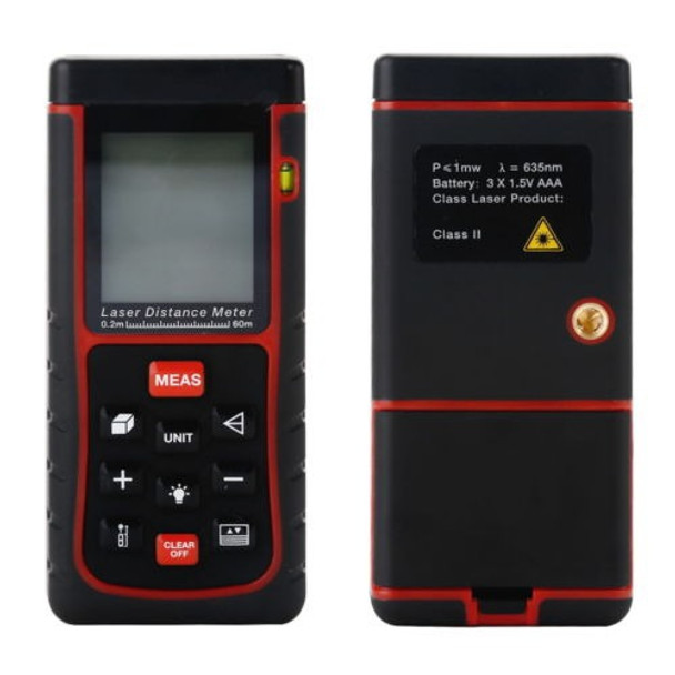 60m Buscador De Mano Digital Lcd Laser Metro Gama De La Dist 0