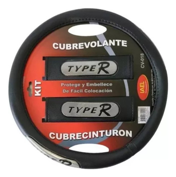Cubre Volante + Cubre Cinturon Gris 38 Cm Auto Camioneta 0