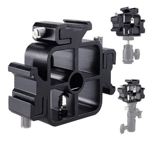 Soporte Zapata Triple Hot Shoe Adaptador Para Flash Paraguas 0