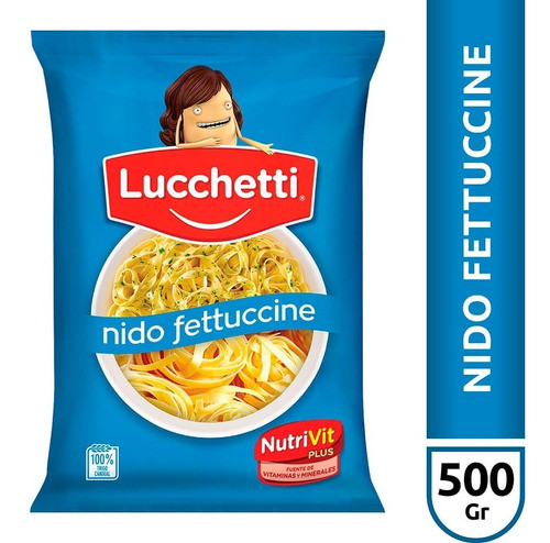 Fideos Lucchetti Nido Fettuccine Paquete 500grs Pack 5 Unid 0