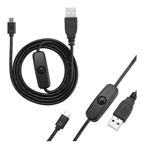 Cabo Para Raspberry Micro-usb C/ Interruptor On / Off 1.2mts 0