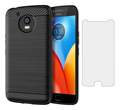 Funda Para Moto E4 Plus Case Negro Carcasa Tpu 0