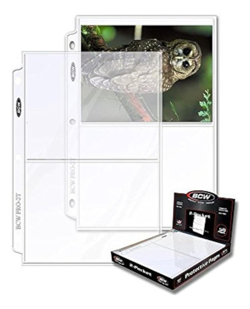 (50) Bcw 2-pocket 5 X 7 5x7 Postcard Photo Binder Pages 0