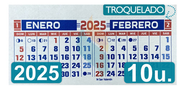 Almanaque Calendario Mignon  Bimensual 14 X 8cm X10uni 0