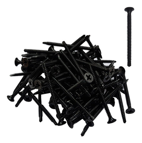 Tornillo Negro Punta Mecha T4 3,5mm L51mm Bolsa 100 Unidades 0